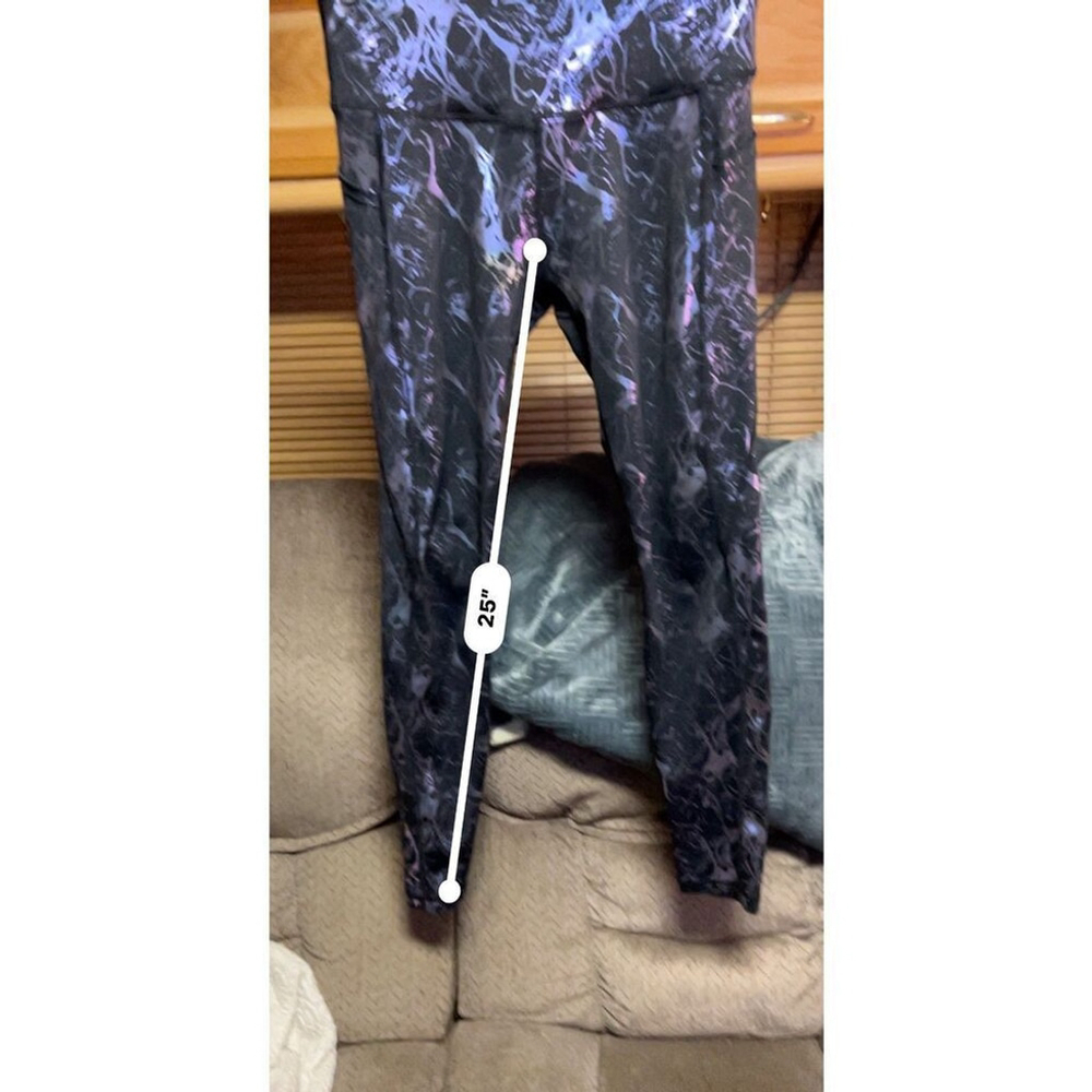 Calia by Carrie Underwood Black Purple Marble Leggings - Medium - Picture 6 of 6